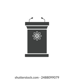 Podio del ícono de Vector de la tribuna. Podio del ícono de Vector de la tribuna. Icono de Vector negro aislado en el podio de fondo blanco de la tribuna. Icono de Vector negro aislado en el podio de fondo blanco de la tribuna.