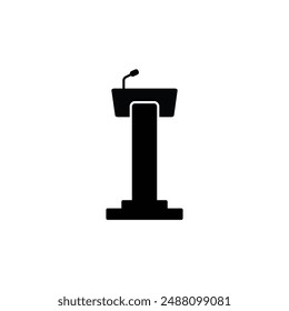 Podium of rostrum vector icon. Podium of rostrum vector icon. Black vector icon isolated on white background podium of rostrum. Black vector icon isolated on white background podium of rostrum.