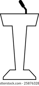 Podium of rostrum vector icon. Black vector icons, isolated on transparent background, solid pictogram Tribune elements, symbol for business meeting with microphone in glyph graphic designs styles.