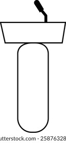 Podium of rostrum vector icon. Black vector icons, isolated on transparent background, solid pictogram Tribune elements, symbol for business meeting with microphone in glyph graphic designs styles.