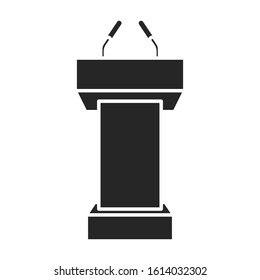 Podium of rostrum vector icon.Black vector icon isolated on white background podium of rostrum.