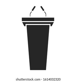 Podium of rostrum vector icon.Black vector icon isolated on white background podium of rostrum.