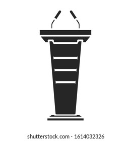 Podium of rostrum vector icon.Black vector icon isolated on white background podium of rostrum.