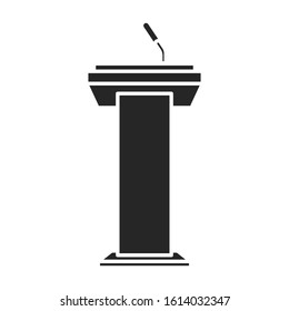 Podium of rostrum vector icon.Black vector icon isolated on white background podium of rostrum.
