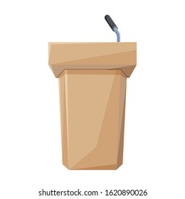 Podium of rostrum vector icon.Cartoon vector icon isolated on white background podium of rostrum.