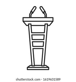 Podium of rostrum vector icon.Line vector icon isolated on white background podium of rostrum.