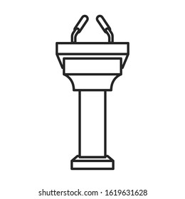 Podium of rostrum vector icon.Line vector icon isolated on white background podium of rostrum.