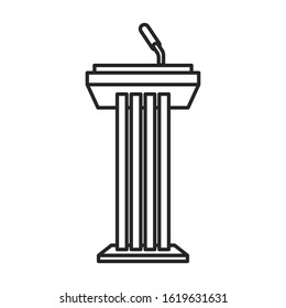 Podium of rostrum vector icon.Line vector icon isolated on white background podium of rostrum.