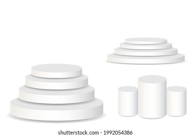 podium round and stage empty in white house