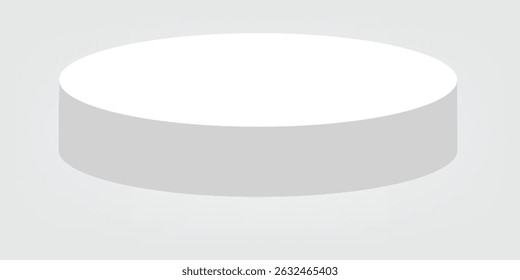 Podium scene or 3D round pillar stand scene and winner pedestal in studio on vector gray or white minimal background