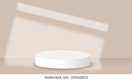 Podium scene background. light shade from window for product promotion, business, cosmetic. Vector 3D minimalism