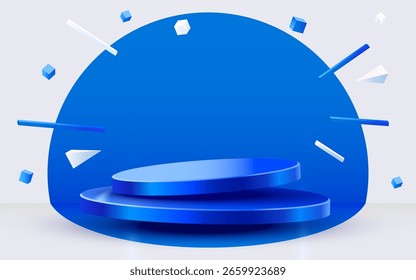 Fundo da cena do pódio. Apresentação do produto, maquete. Pedestal ou plataforma de palco vencedor. Ilustração vetorial