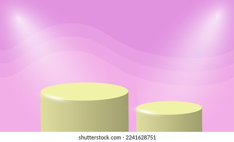 Fondo rosado de la escena del podio. podio con luz spot y ondas suaves para promoción de productos, negocios, cosméticos. minimalismo vectorial 3D