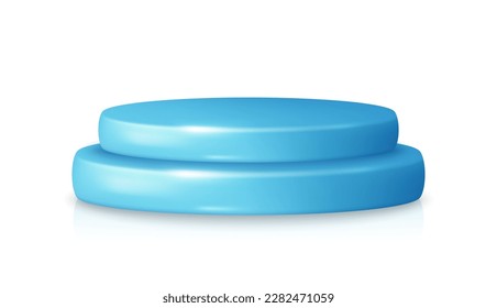 Escena de podio con plataforma de producto sobre fondo blanco. Pancarta de escena abstracta con pedestal 3d. Presentación del producto maqueta, muestra el podio del producto, plataforma de oferta de presentación. 3d estadio de podio. Vector