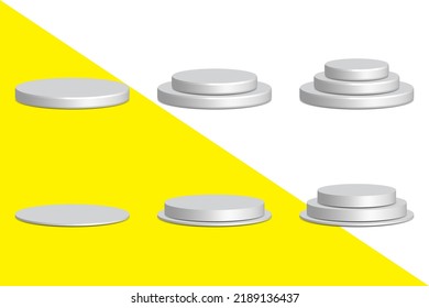 Podium set collection editable vector isolated on plain background