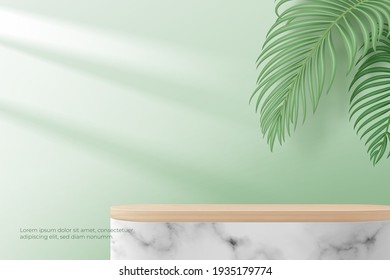 Podium with shadow overlay effect for product presentation.
