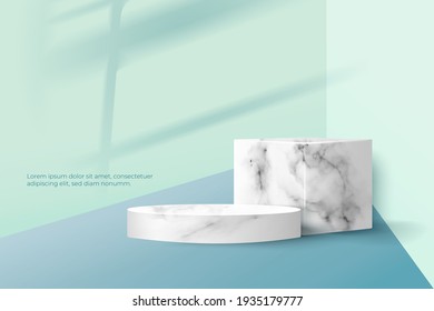 Podium with shadow overlay effect for product presentation.