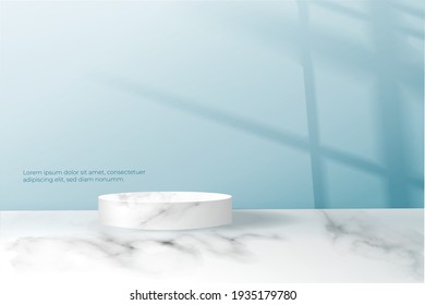 Podium with shadow overlay effect for product presentation.