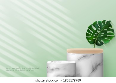 Podium with shadow overlay effect for product presentation.