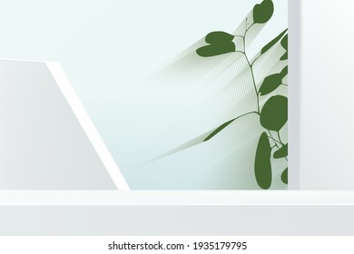 Podium with shadow overlay effect for product presentation.