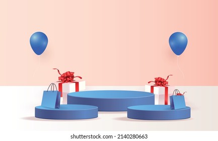 podium shopinng sale gift online mockup marketing 
