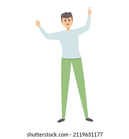 Podium speaker icon cartoon vector. Business person. People character