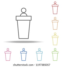 podium speaker icon. Elements of Finance and chart in multi colored icons. Simple icon for websites, web design, mobile app, info graphics