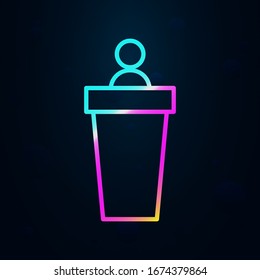 podium speaker in nolan style icon. Simple thin line, outline vector of finance and chart icons for ui and ux, website or mobile application