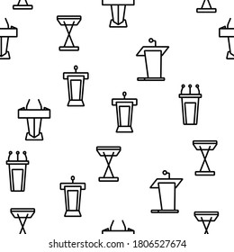 Podium Speaker Tool Vector Seamless Pattern Thin Line Illustration