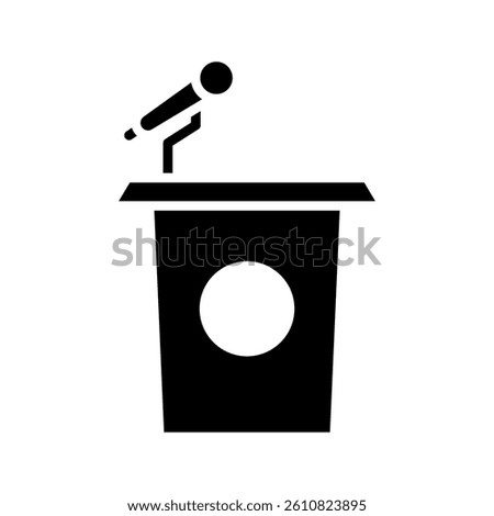 Podium speech icon set. Speaker's podium symbol. conference sign. simple design isolated on white background