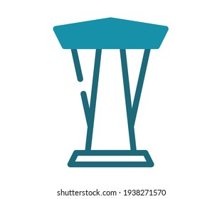 podium speech platform single isolated icon with solid line and dash style