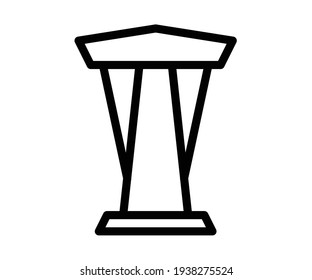 podium speech platform single isolated icon with outline style