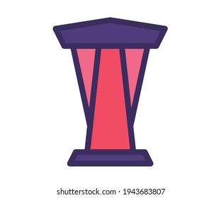 podium speech platform single isolated icon with filled line style