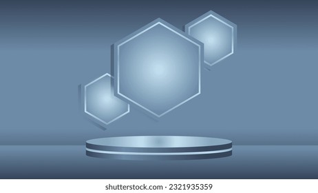 podium stage art display background product realistic vector illustration suitable for background showcase product