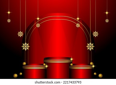 podium stage for christmas background