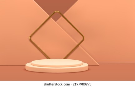 Ilustración vectorial del cilindro de fondo 3d geométrico estadio podio rhombus cuadro triangular ilustración vectorial realista. Fundamento de la plataforma de la arquitectura de la exhibición de exhibición minimalista