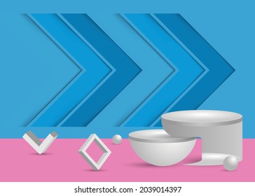 Podium stage mockup with abstract background
