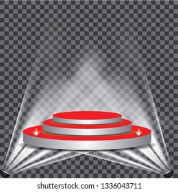 podium stage with with spotlight vector transparent - Vector