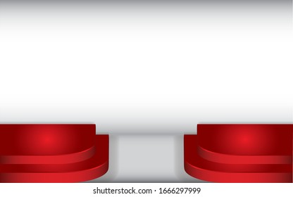 escenario podio con ilustración de diseño vectorial de fondo blanco