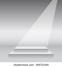 Podium Stage in White Room Vector Background