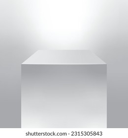 Podium stage white square display background