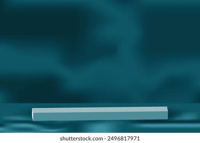 Podium stand deep shadow on blue wall background
