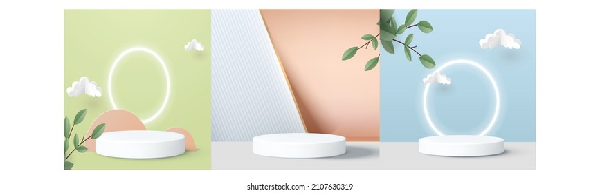 soporte de podio mínimo pared limpio vector 3d diseño vacío moderno para la pantalla de maquillaje de producto abstracto