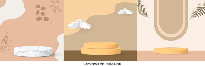 podium stand minimal wall clean vector 3d modern empty design for product mockup display abstract