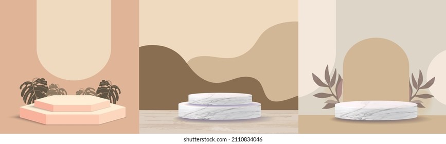 podium stand minimal wall clean vector 3d modern empty design for product mockup display abstract