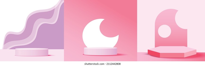Podiumständer minimale Wand sauberer Vektor 3d modernes leeres Design für Produktmockup-Display abstrakt