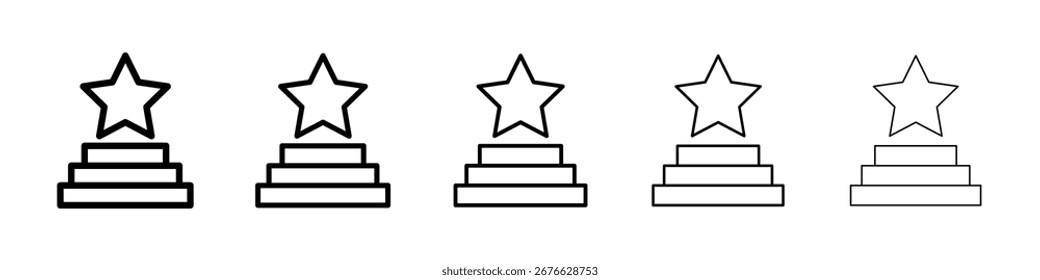 ícone de estrela de pódio preenchido conceito de sinal plano para web design.