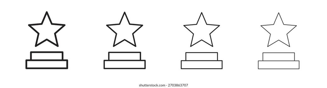 Icono de estrella de podio icono de Vector lineal en un estilo editable.