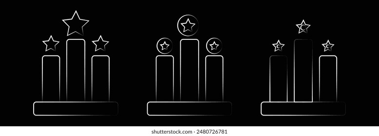 podium with star icon logo vector illustration. ranking symbol template for graphic and web design collection