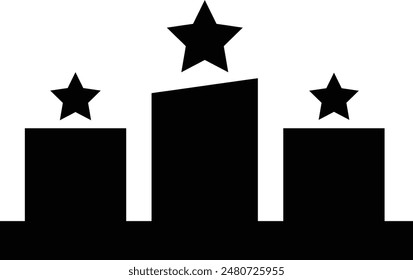 Podio con icono de estrella. Símbolo de Vector para el logro y el reconocimiento del premio.